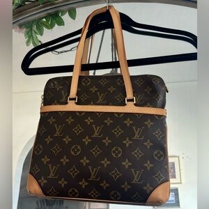 Authentic Louis Vuitton Vintage Coussin Shoulder Bag GM Brown Canvas Monogram